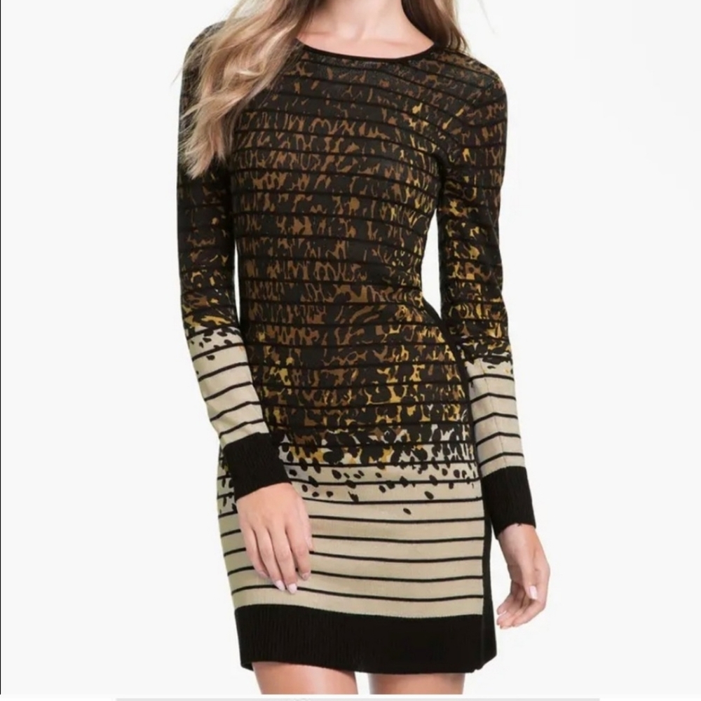 Tahari Animal Print Sweater Dress. Cheetah. Medium. New, without tags